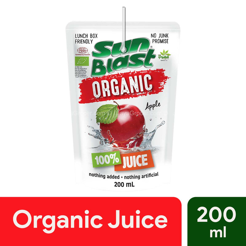 Sun Blast Organic 100% Juice Apple 200ml