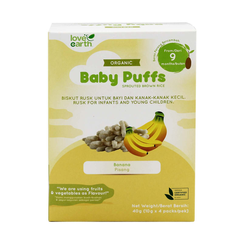 Love Earth Organic Baby Puffs Banana Flavour 40g