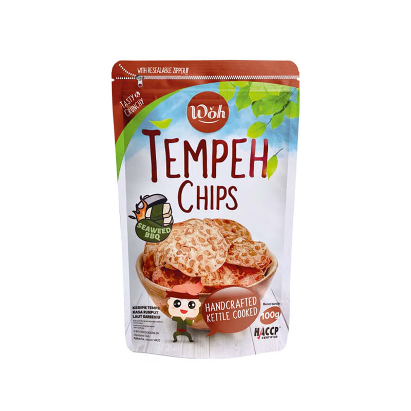 WOH TEMPEH CHIPS SEAWEED BBQ 100G