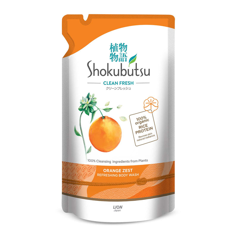 Shokubutsu Orange Peel Body Wash Refill 500g