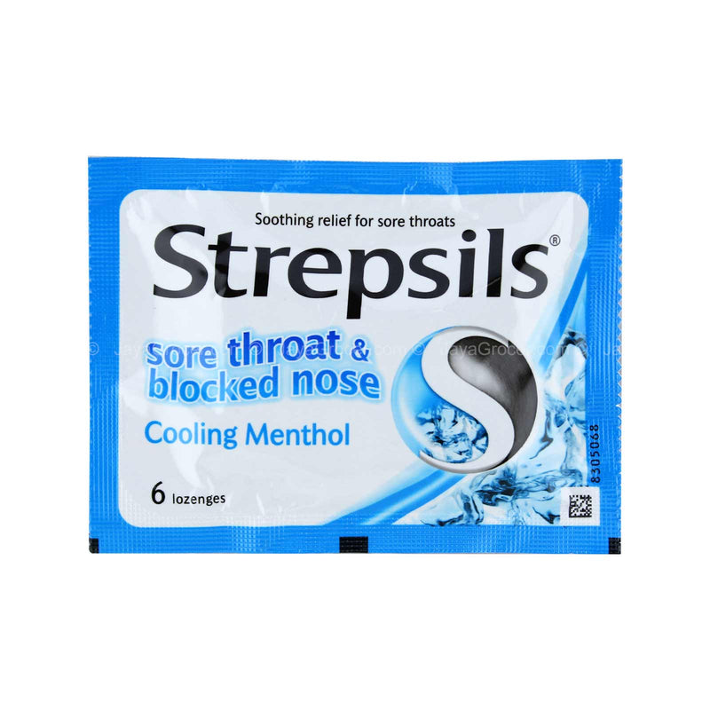Strepsils Cooling Menthol Sore Throat & Blocked Nose Relief Lozenges 1 pack
