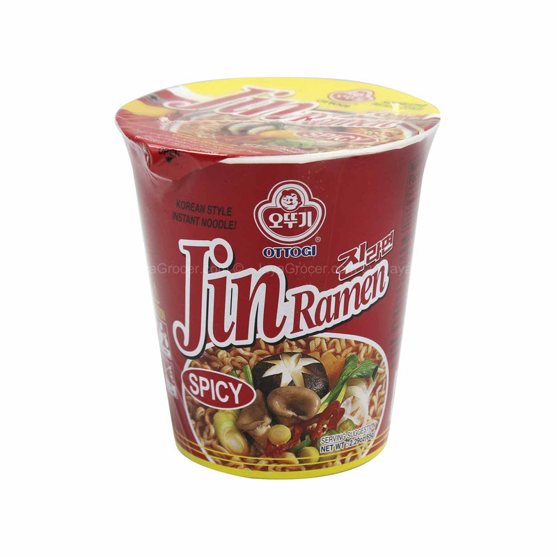 Ottogi Jin Ramen Spicy Korean Style Instant Noodle Cup 65g