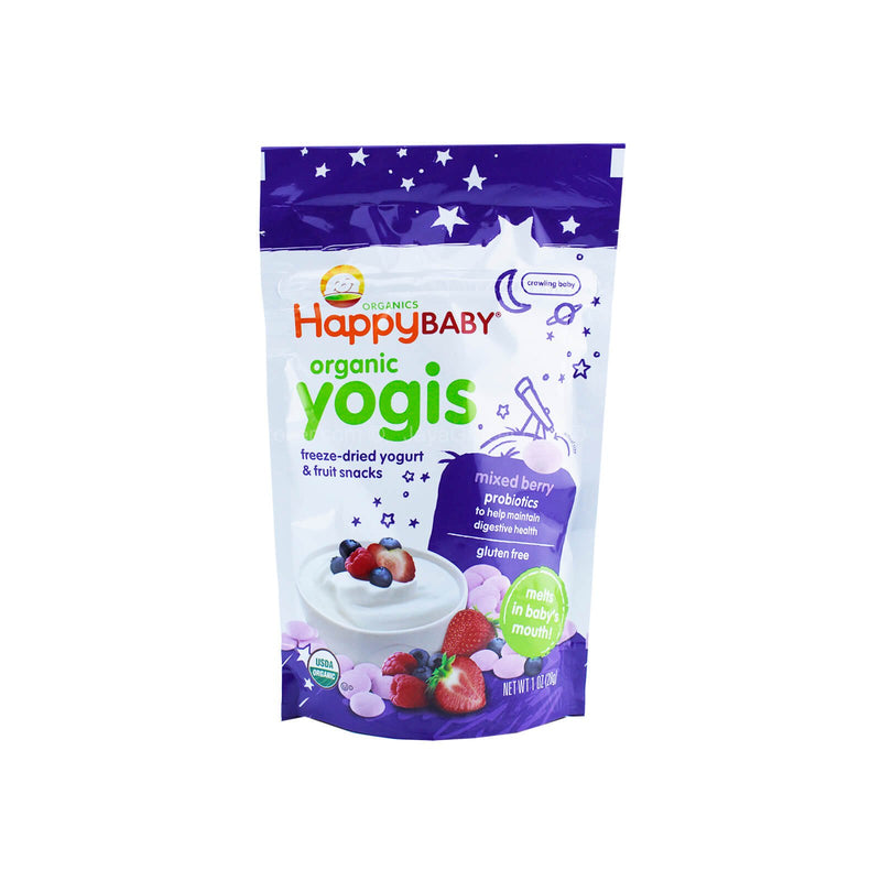 Happy Baby Organic Yogis Mixed Berry Freeze Dried Yogurt and Fruit Snacks 28g