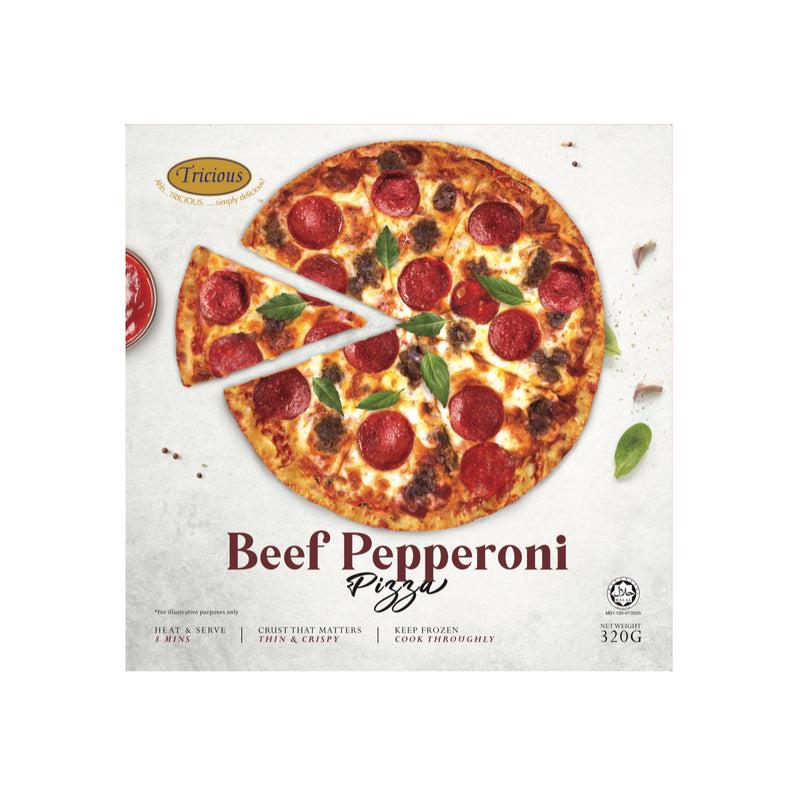 Tricious 9.5â€ Beef Pepperoni Pizza 320g