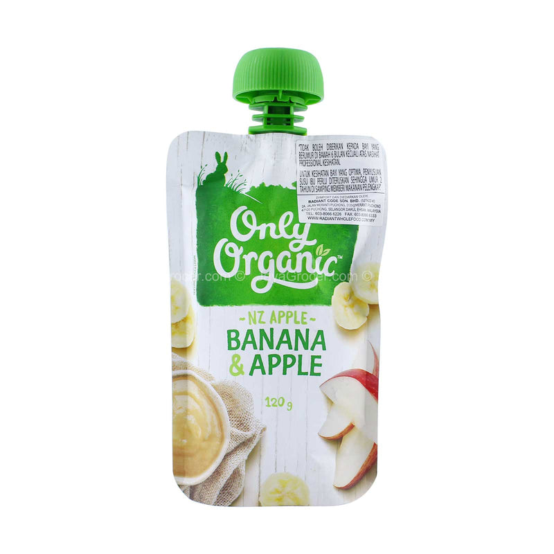Only Organic Banana & Apple Fruit Pouch 120g