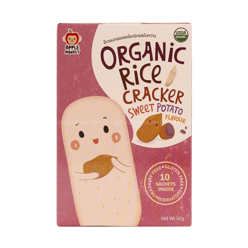 Apple Monkey Organic Rice Cracker Sweet Potato Flavour 30g