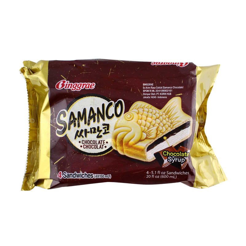 Binggrae Samanco Chocolate Sandwich Ice Cream 150ml x 4