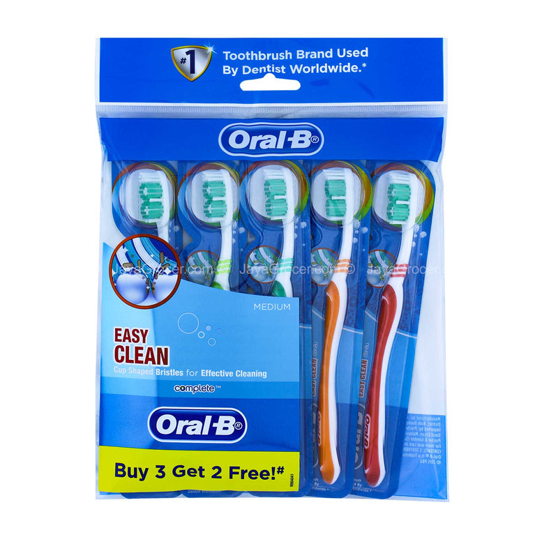 Oral-B Complete Easy Clean Medium Toothbrush 3+2pcs