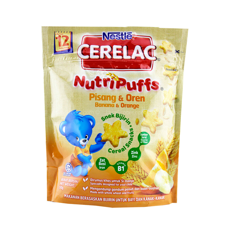 Nestle Cerelac NutriPuffs Banana & Orange Flavour 50g