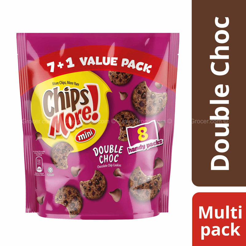 Mini Chipsmore Double Choc Chocolate Chip Cookies 32g x 8