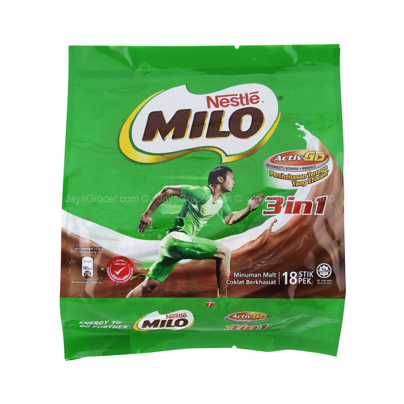 Milo 3 in 1 Activ-Go Chocolate Malt Drink 33g x 18