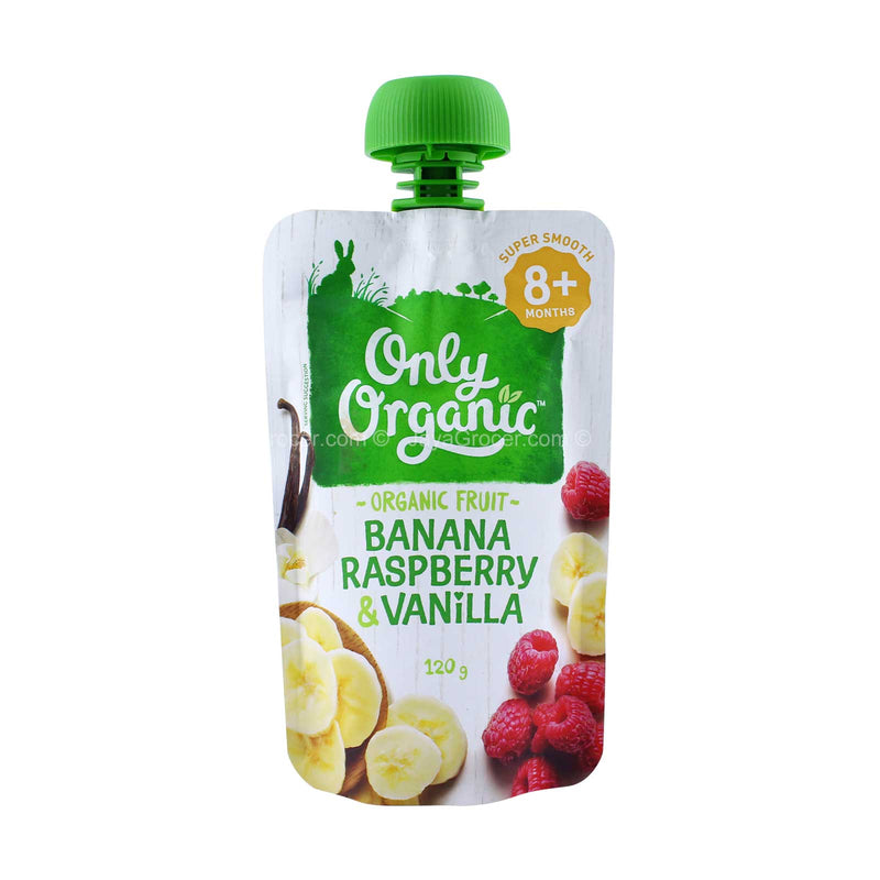 Only Organic Banana, Raspberry & Vanilla Puree 120g
