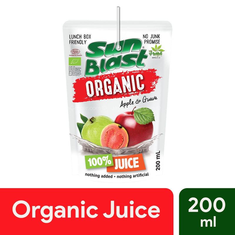 Sun Blast Organic 100% Juice Apple and Guava 200ml