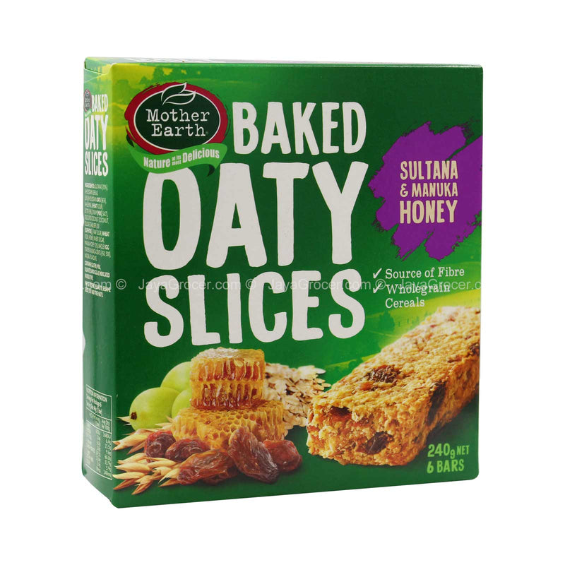 Mother Earth Baked Oaty Slices Sultan and Manuka Honey Cereal Bar 240g