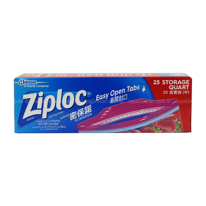 Ziploc storage quart eot bag 25s
