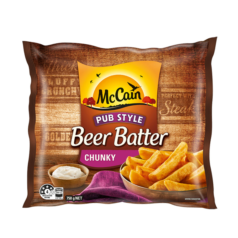 McCain Potato Beer Batter Thick and Chunky Fries 750g