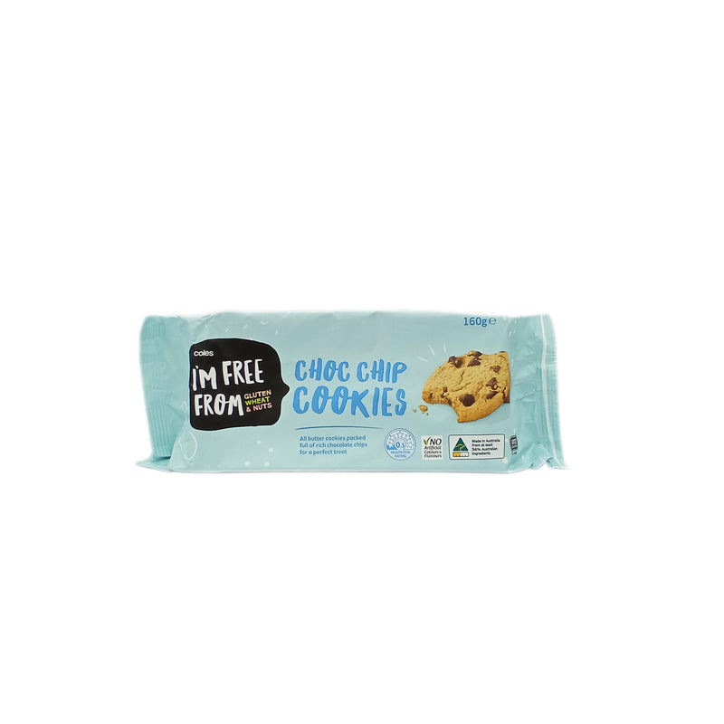 Coles I'm Free From Gluten, Wheat and Nuts Chocolate Chip Cookies 160g