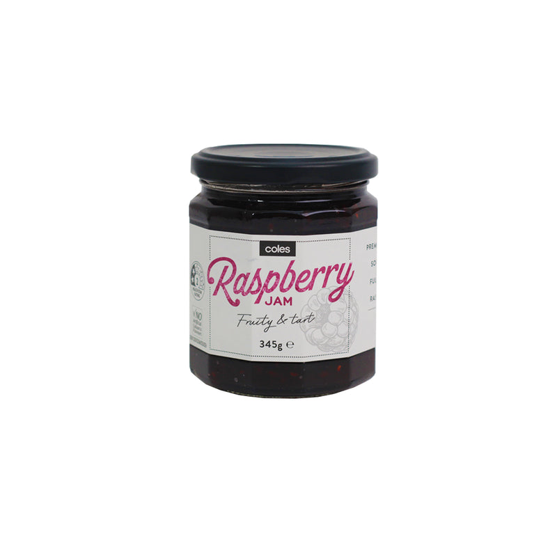 Coles Premium Raspberry Jam 345g