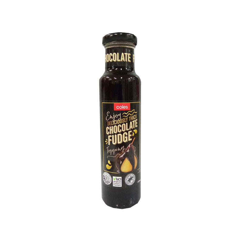 COLES TOPPINGS CHOCOLATE FUDGE 250G