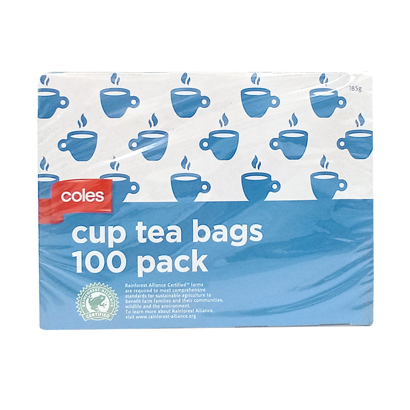 Coles Cup Tea Bags 100 Pack 185g