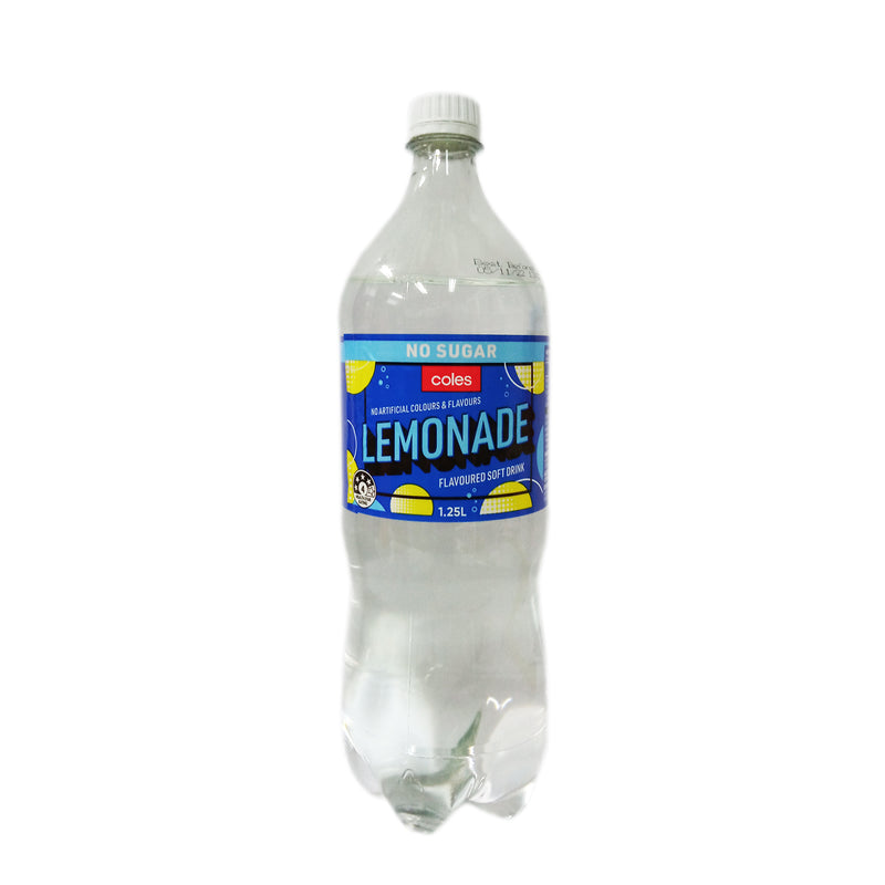 COLES SOFT DRINK LEMONADE 1.25L