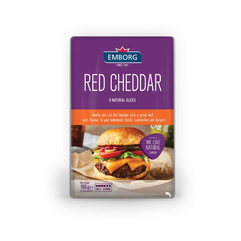 Emborg Red Cheddar Natural Sliced Cheese 150g